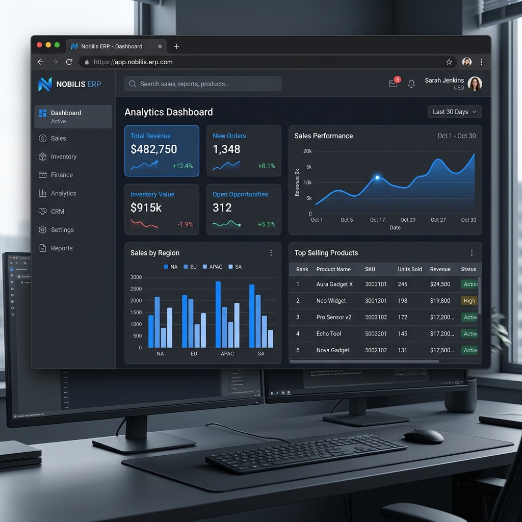 Nobilis ERP screenshot
